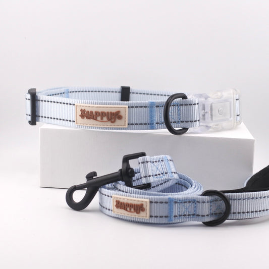 HAPPUP GLOW Set – Blueberry Forest (Collar + Leash)