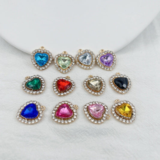 HAPPUP Zodiac Heart Birthstone Charm