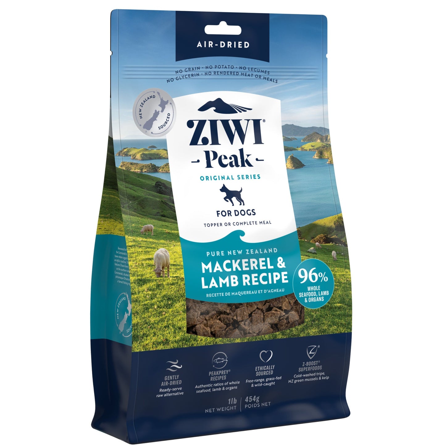 ZIWI Peak - Air-dried Original Series Mackerel & Lamb Recipe for dogs 454g
