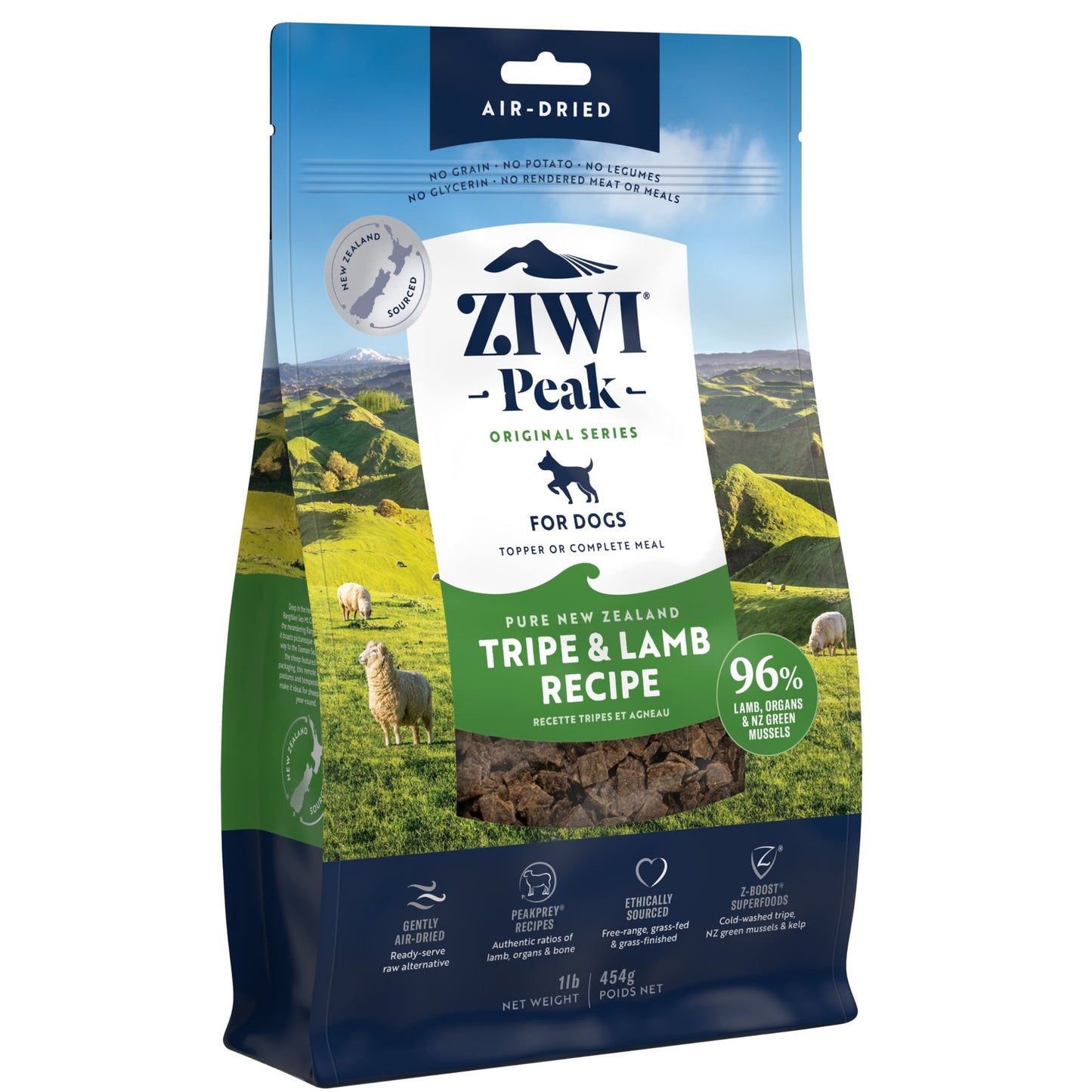 ZIWI Peak - Air-dried Original Series Tripe & Lamb Recipe for dogs 454g