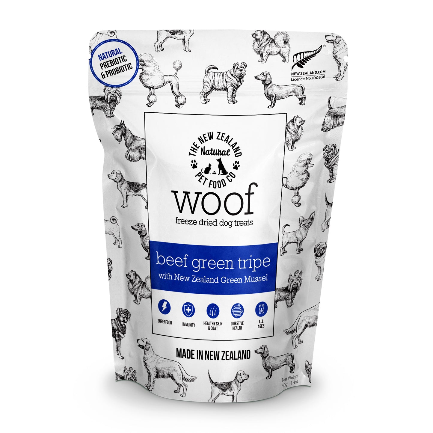 WOOF - Freeze Dried Dig Treat - Beef Green Tripe 40g