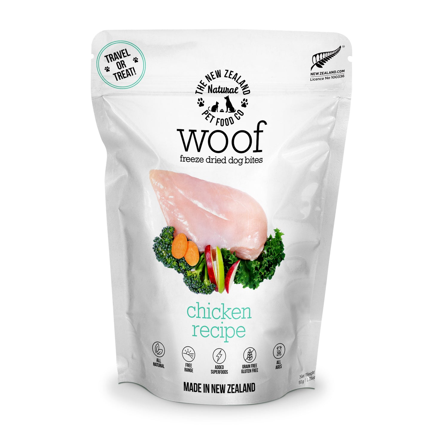 WOOF - Freeze Dried Dog Treat - Chicken 50g