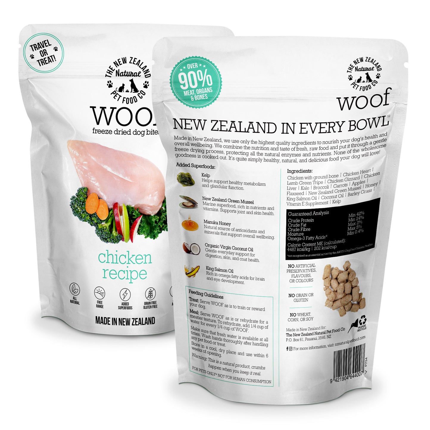 WOOF - Freeze Dried Dog Treat - Chicken 50g