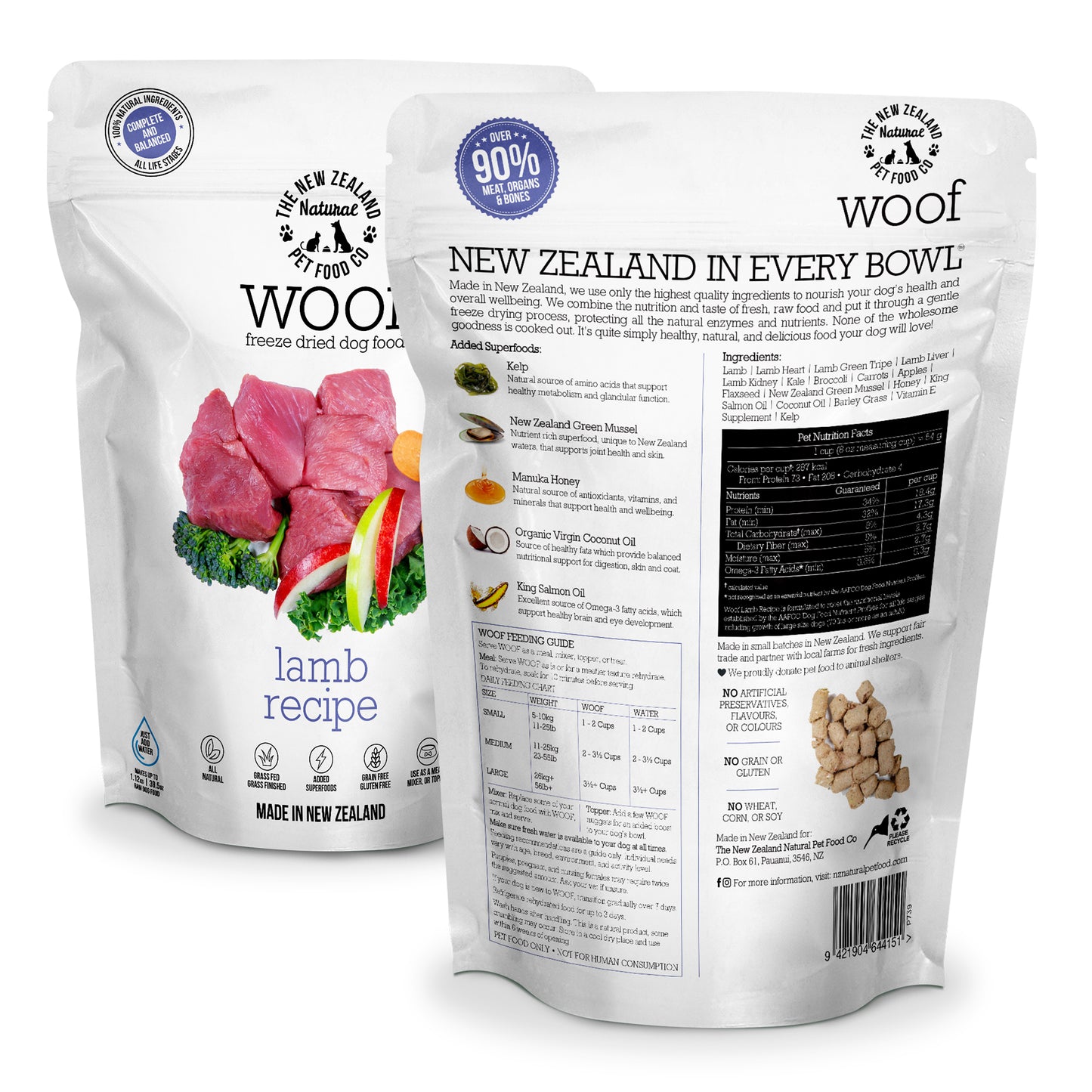 WOOF - Freeze Dried Dog Treat - Lamb 50g