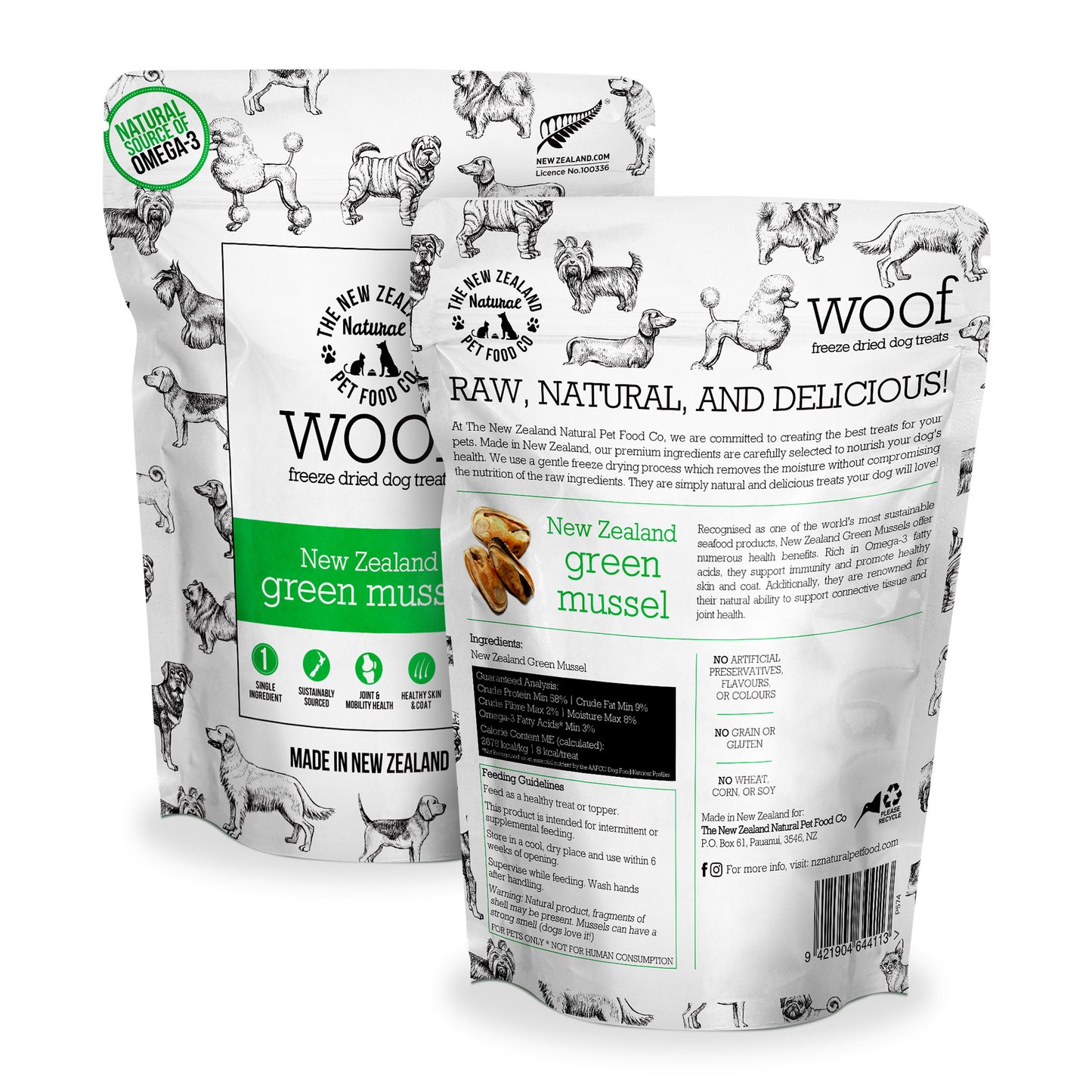 WOOF - Freeze Dried NZ Mussels Treat - 50g