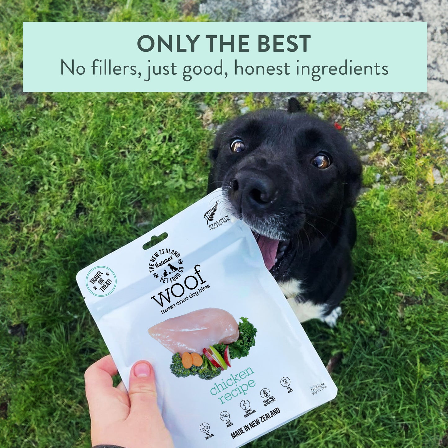 WOOF - Freeze Dried Dog Treat - Chicken 50g