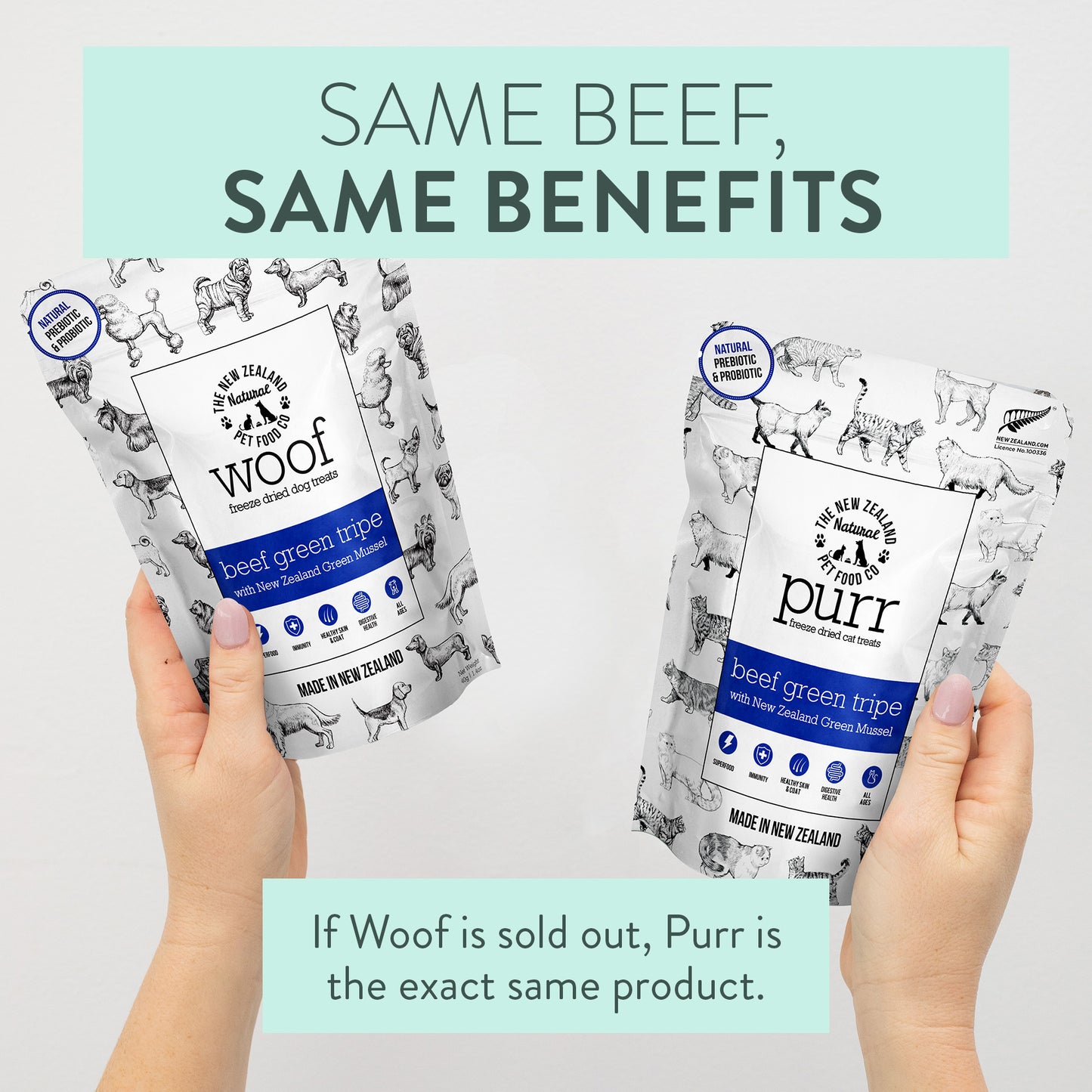 WOOF - Freeze Dried Dig Treat - Beef Green Tripe 40g