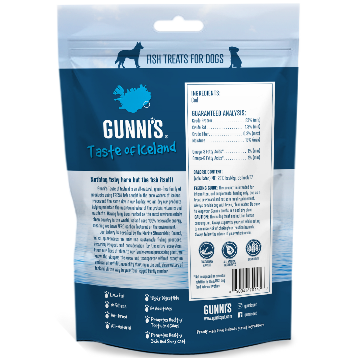 Gunni's - Cod Wafers Dog Treats 141g
