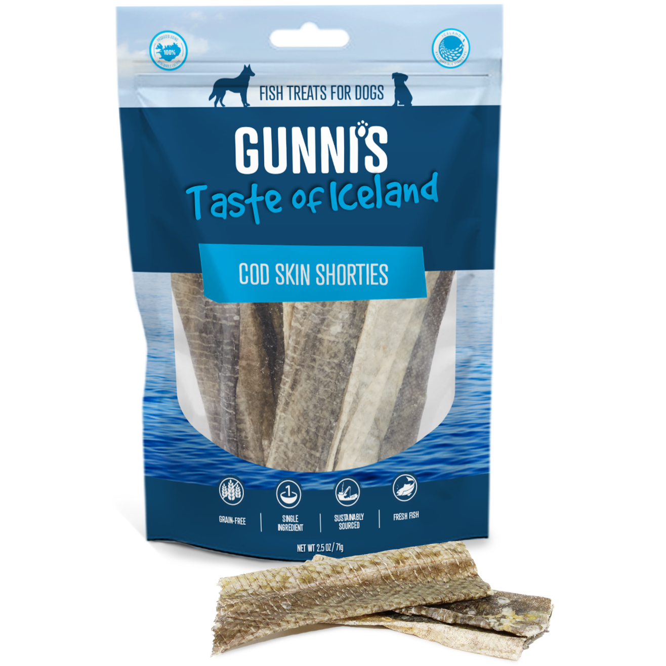 Gunni's - Cod Skin Shorties Dog Treats 71g