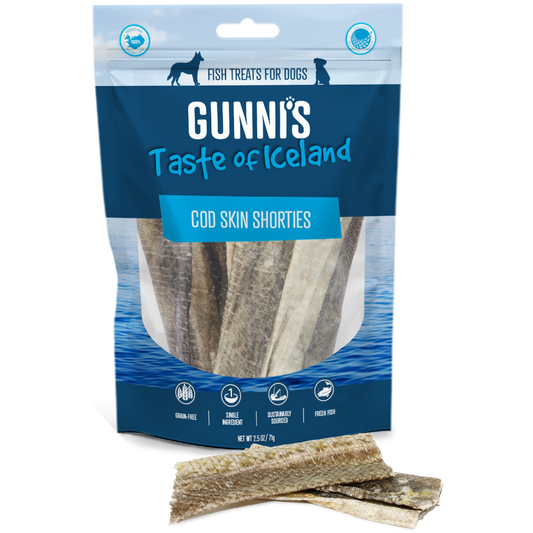 Gunni's - Cod Skin Shorties Dog Treats 71g