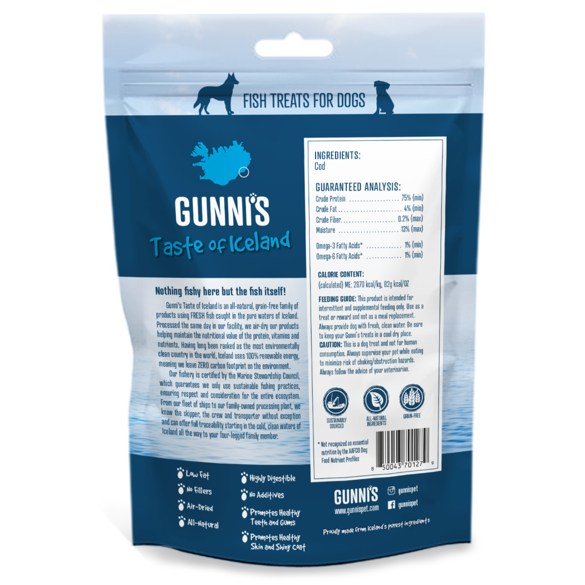 Gunni's - Cod Skin Shorties Dog Treats 71g