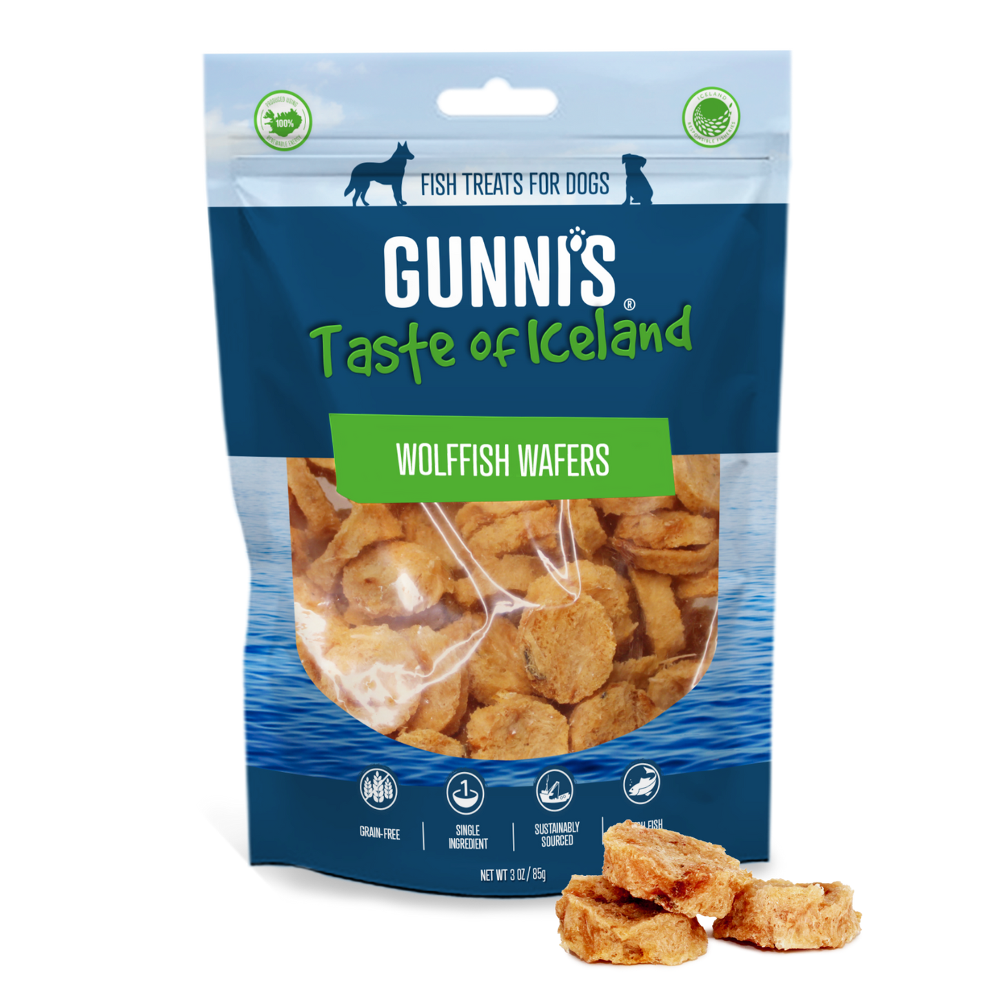 Gunni's - Wolffish Wafers Dog Treats 141g