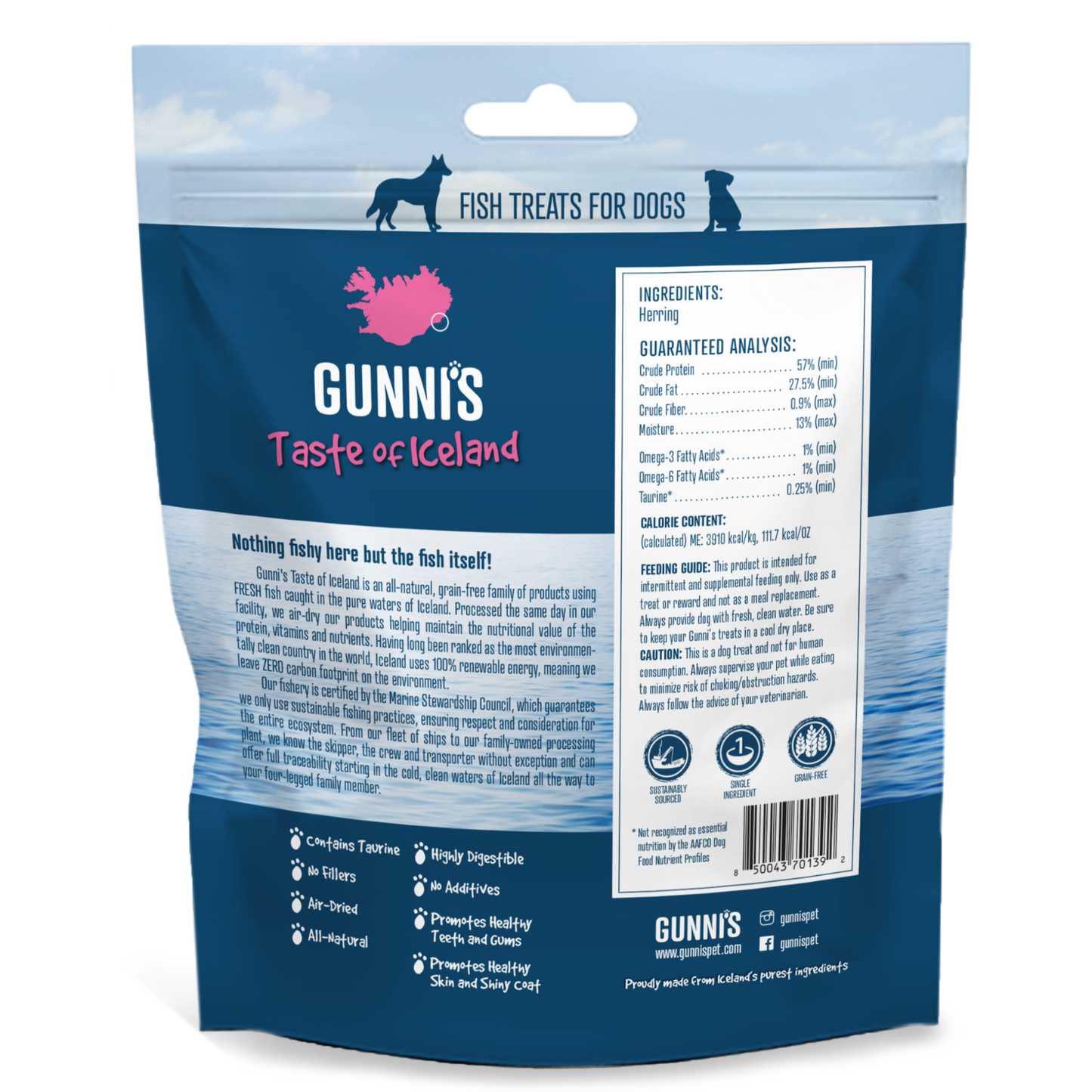 Gunni's - Whole Herring Dog Treats 255g