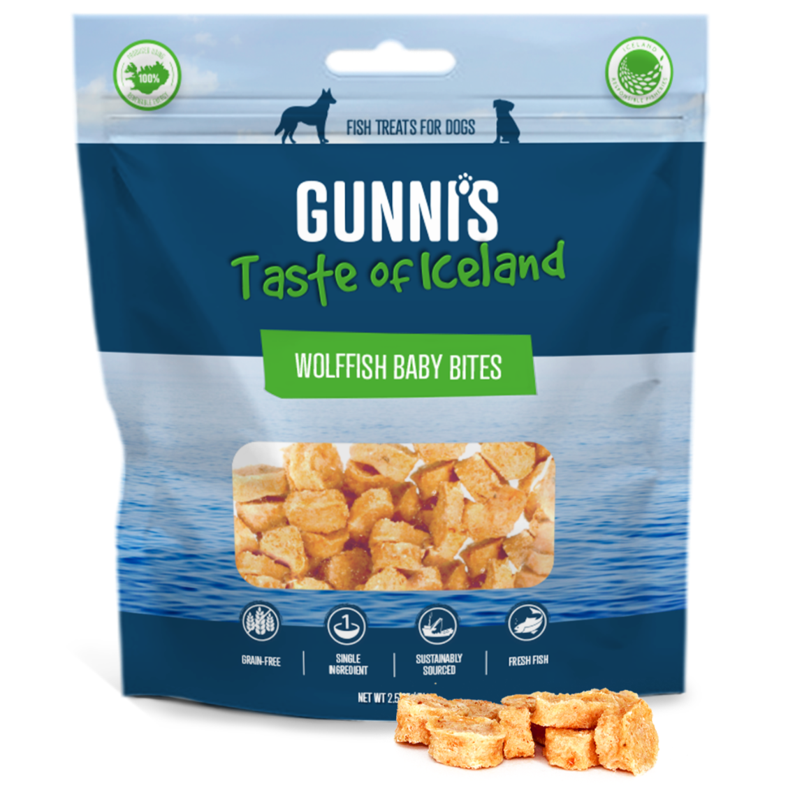Gunni's  - Wolffish Baby Bites Dog Treats 71g