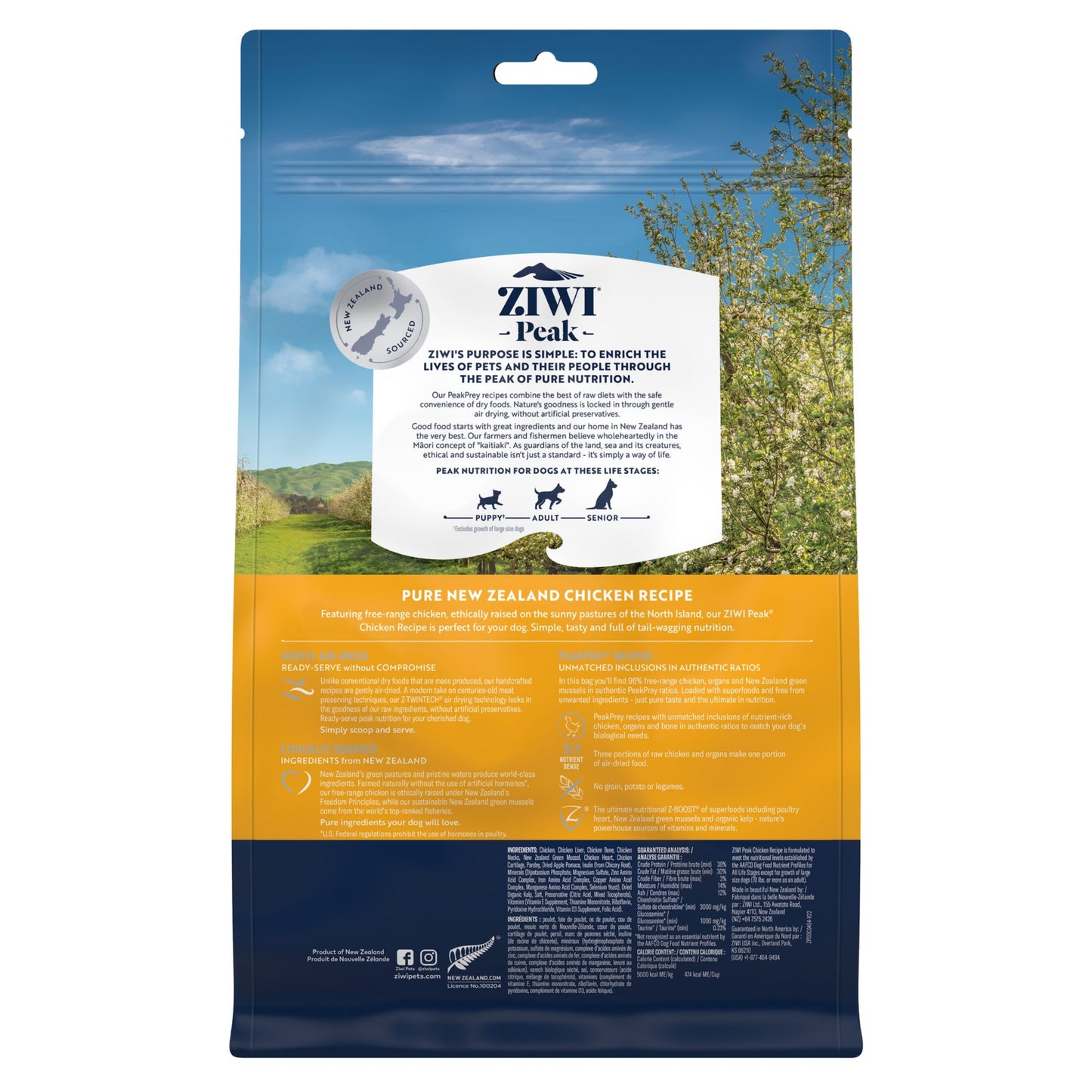 ZIWI Peak - Air-dried Original Series Chicken Recipe for dogs 454g
