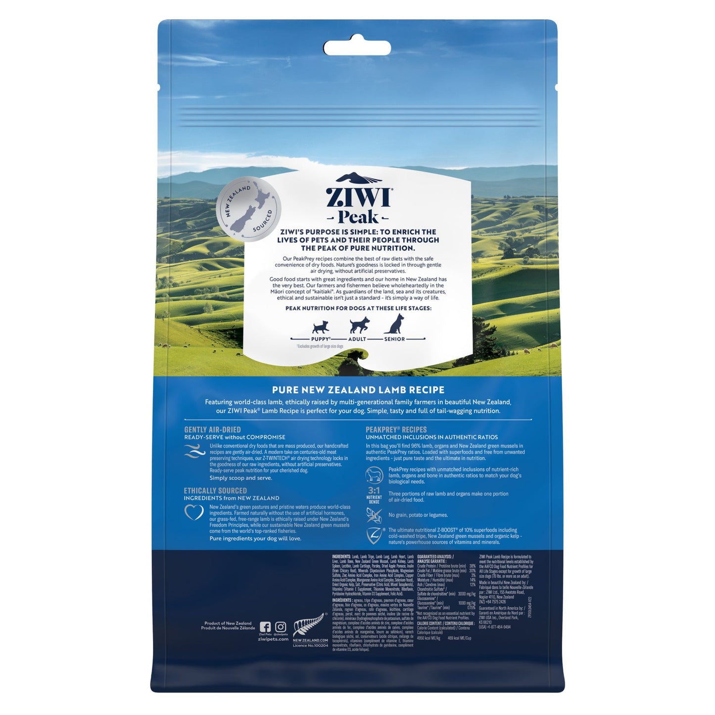 ZIWI Peak - Air-dried Original Series Lamb Recipe for dogs 454g