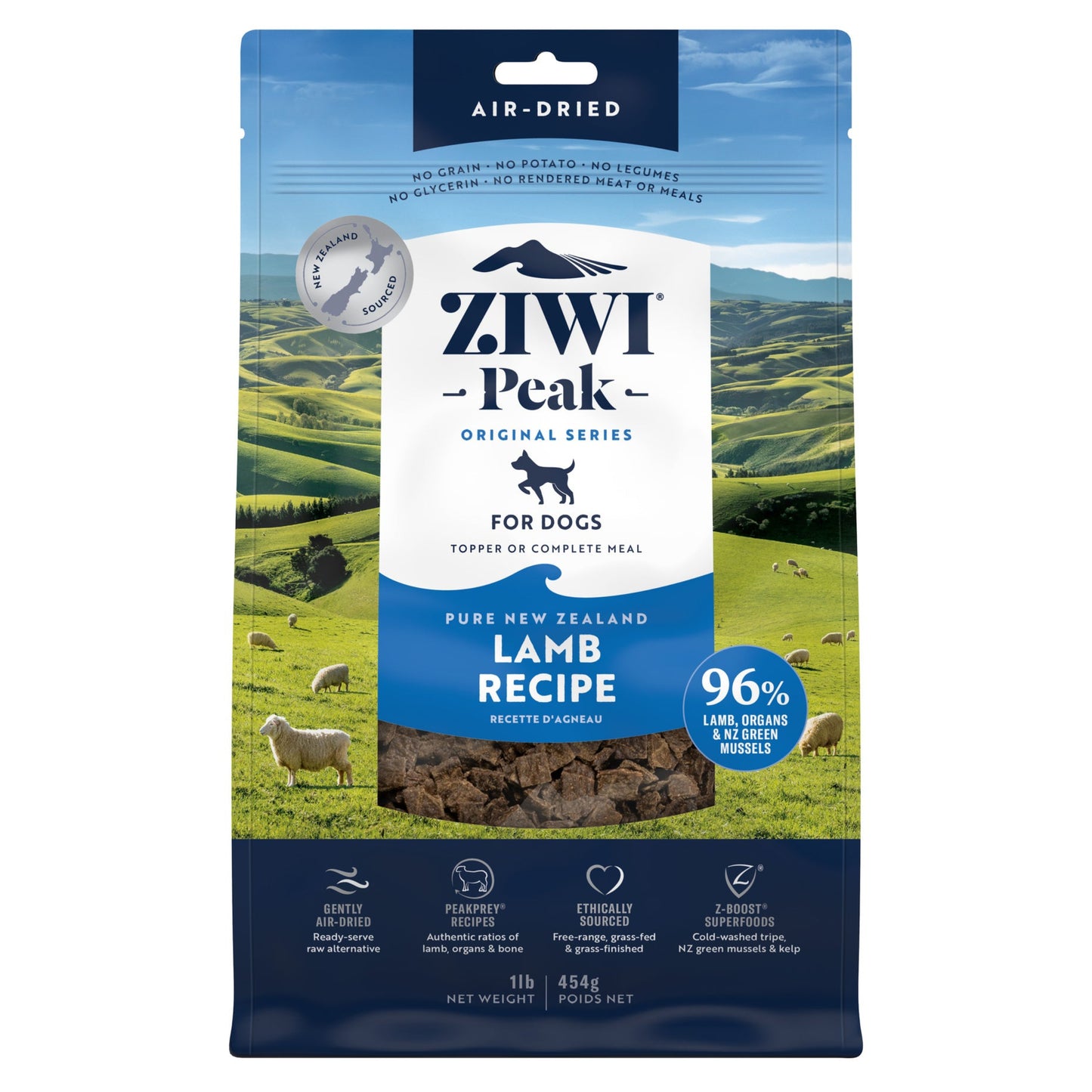 ZIWI Peak - Air-dried Original Series Lamb Recipe for dogs 454g