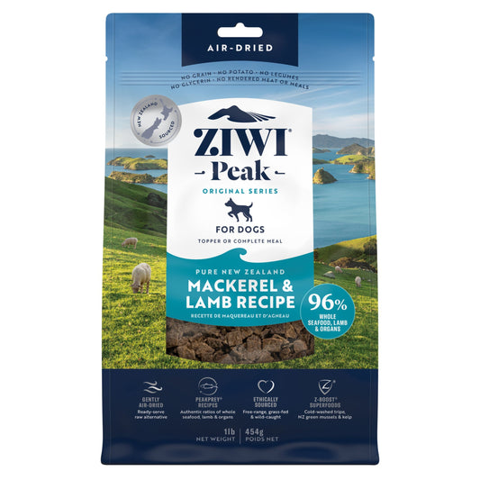 ZIWI Peak - Air-dried Original Series Mackerel & Lamb Recipe for dogs 454g
