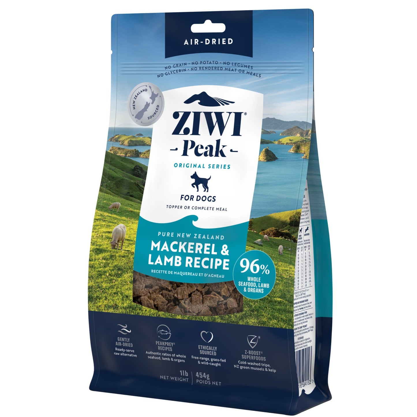 ZIWI Peak - Air-dried Original Series Mackerel & Lamb Recipe for dogs 454g