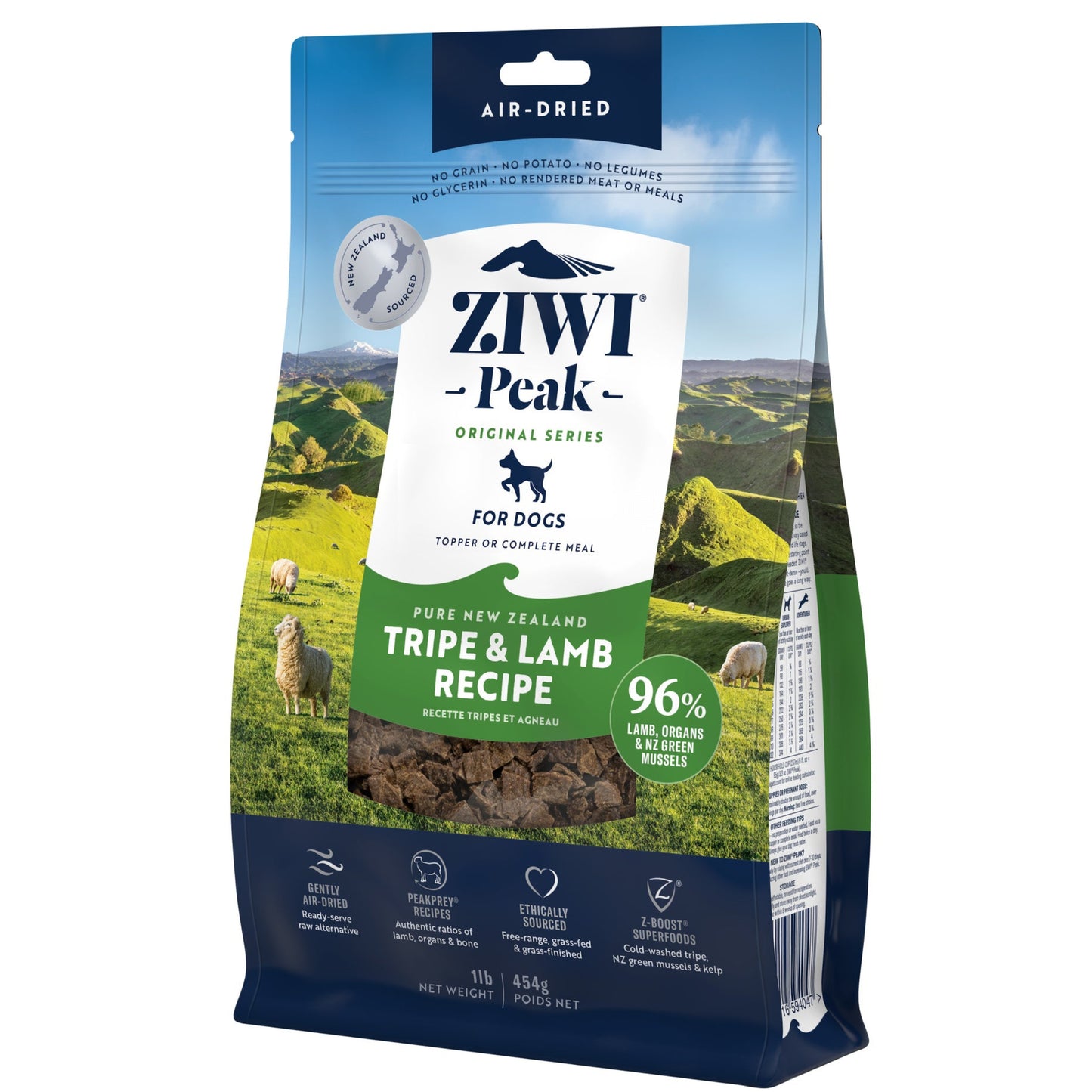 ZIWI Peak - Air-dried Original Series Tripe & Lamb Recipe for dogs 454g
