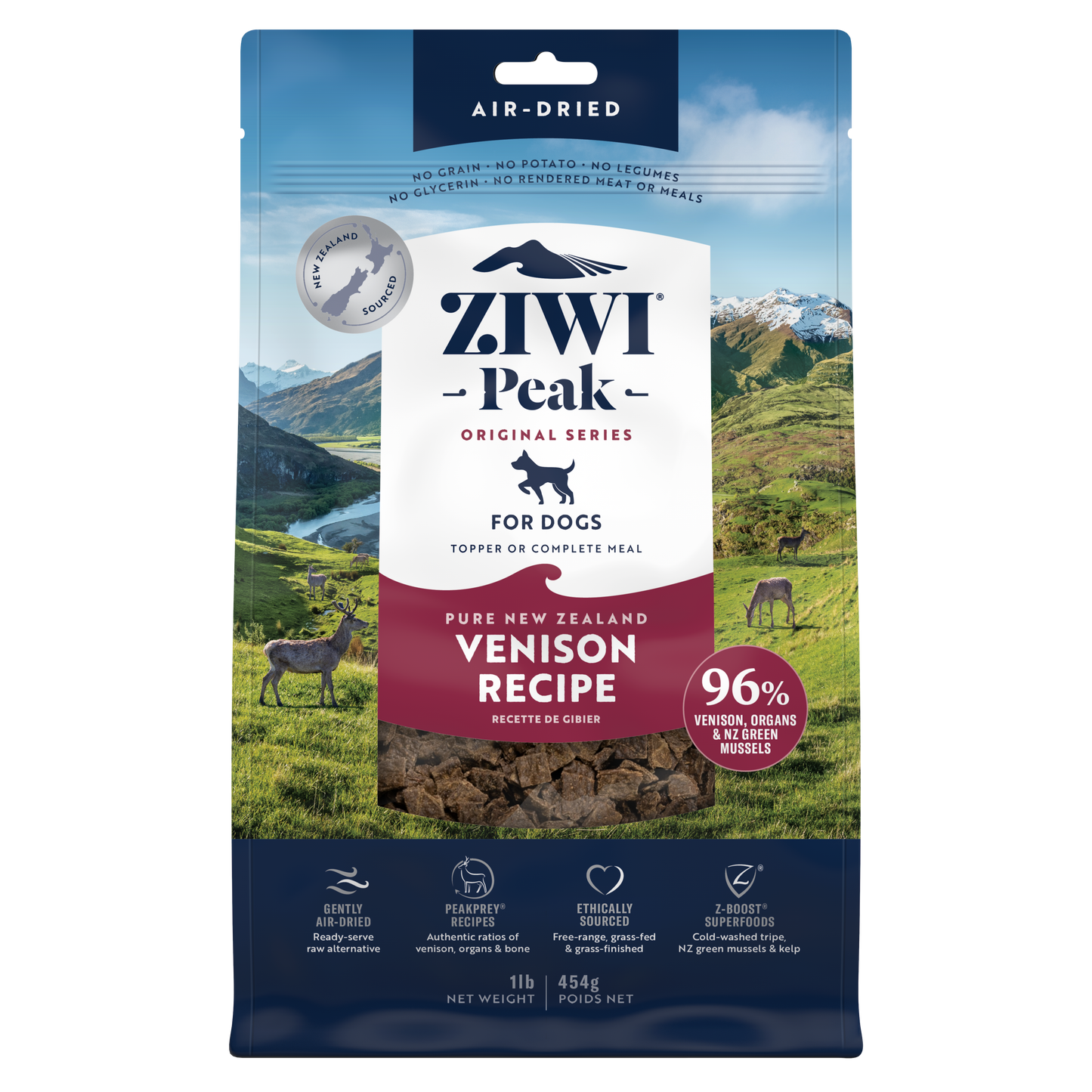 ZIWI Peak - Air-dried Original Series Venison Recipe for dogs 454g