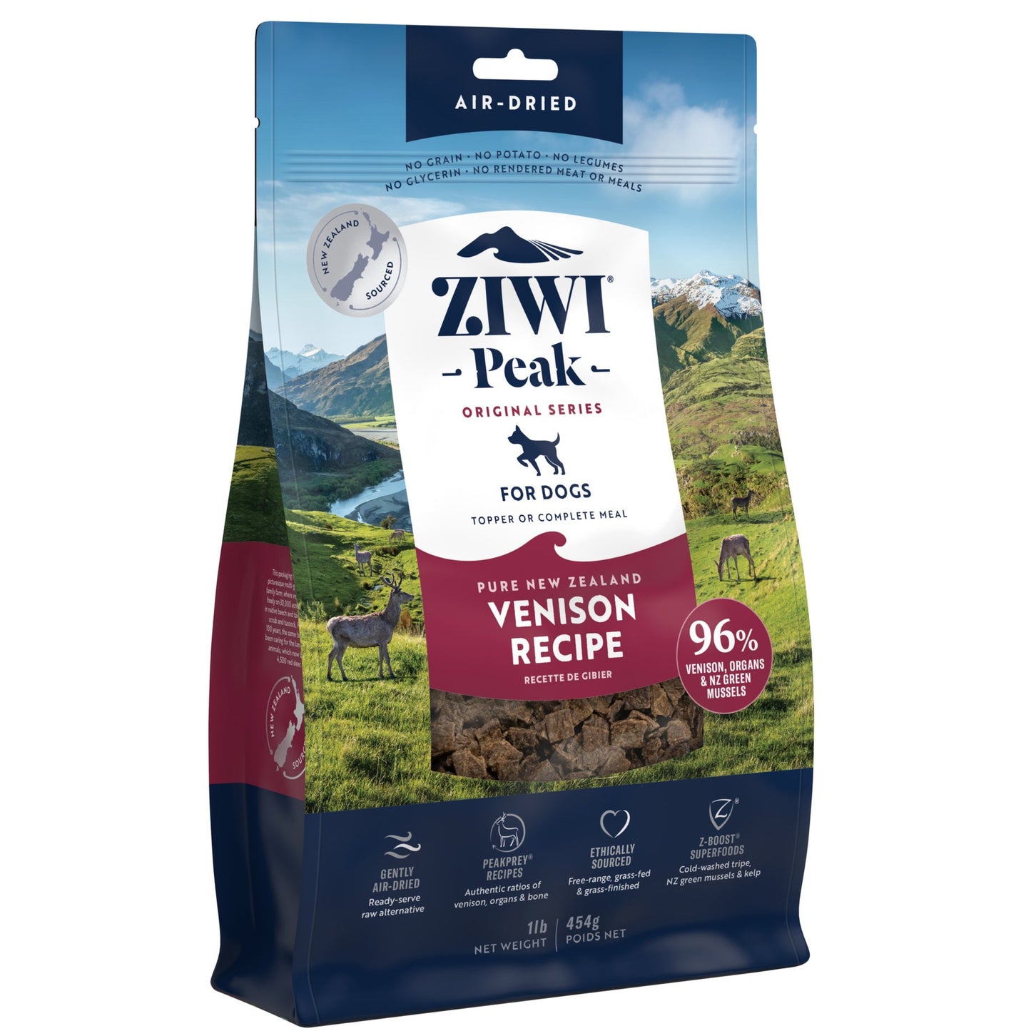 ZIWI Peak - Air-dried Original Series Venison Recipe for dogs 454g
