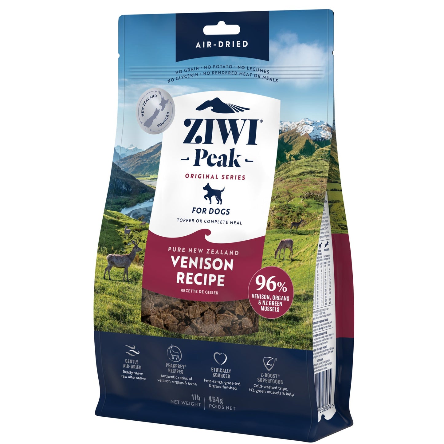ZIWI Peak - Air-dried Original Series Venison Recipe for dogs 454g