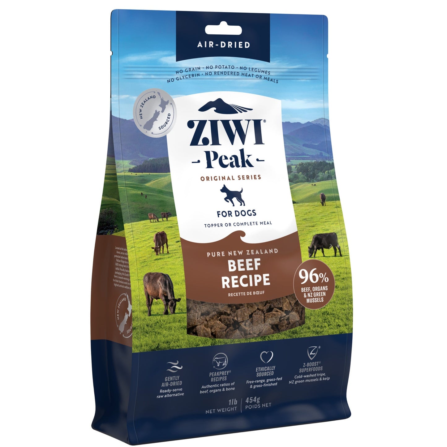 ZIWI Peak - Air-dried Original Series Beef Recipe for dogs 454g