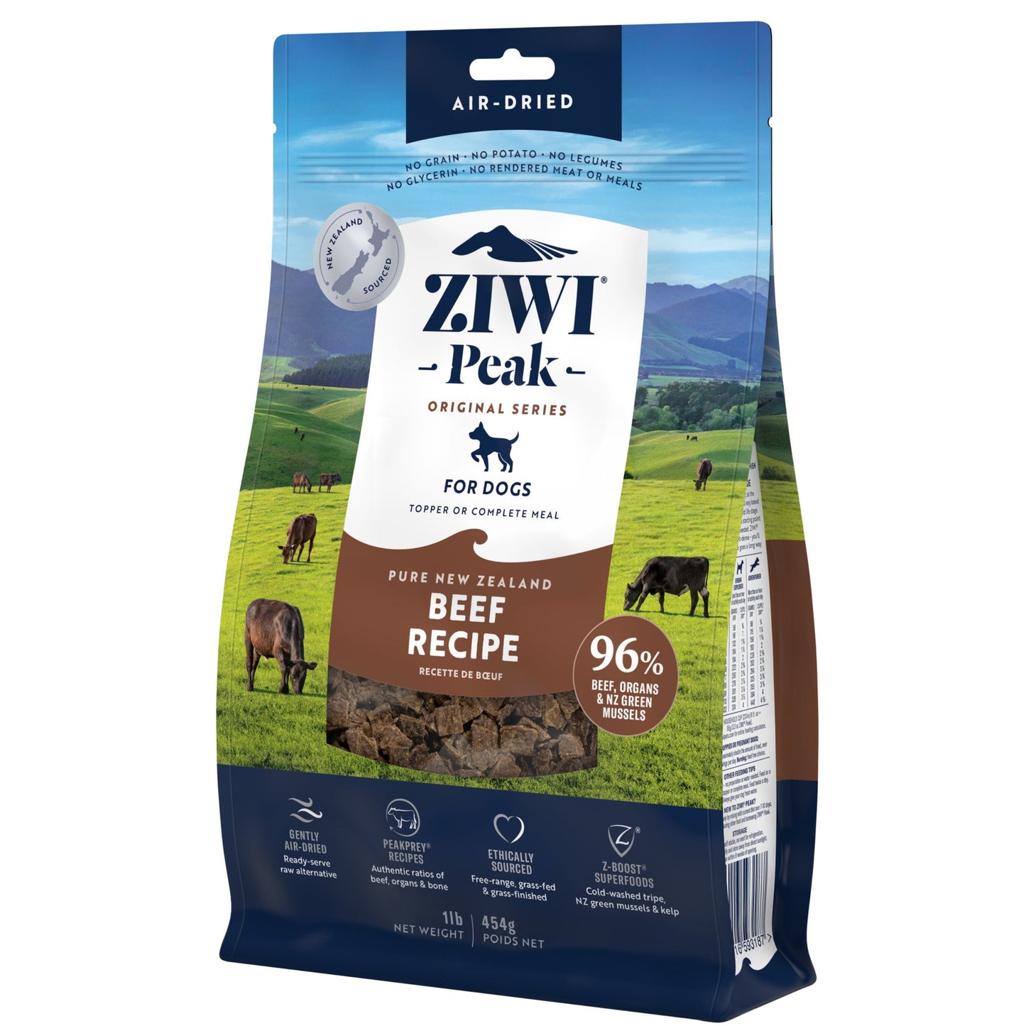 ZIWI Peak - Air-dried Original Series Beef Recipe for dogs 454g